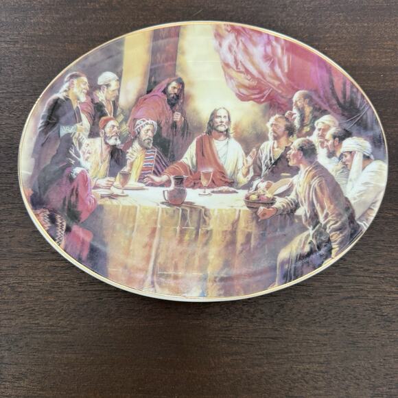 The Vatican Library Collection The Last Supper Oval Plate Religious Collectible - Picture 3 of 11